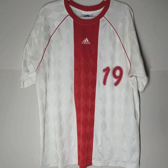 Vintage Adidas Jersey XL Soccer Mesh 90s Blank 19 Training Chinese Team - Picture 1 of 11